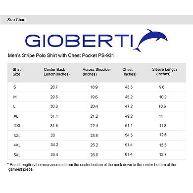 Gioberti Men's Striped Polo Shirt With Pocket - Yarn Dye