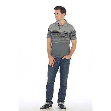 Gioberti Men's Striped Polo Shirt With Pocket - Yarn Dye