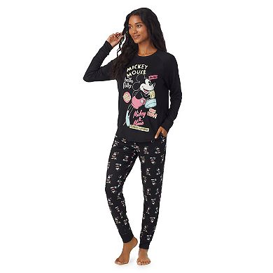 Disney's Mickey Mouse Women's Long Sleeve Shirt & Joggers Pajama Set