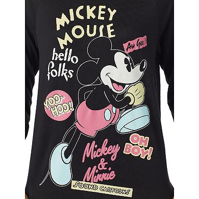 Disney's Mickey Mouse Women's Long Sleeve Shirt & Joggers Pajama Set