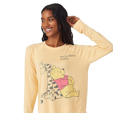 Women's Disney's Winnie The Pooh "No Bothers Today" Long Sleeve Top & Jogger Pajama Set