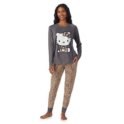 Women s Hello Kitty Long Sleeve Top Jogger Pajama Set