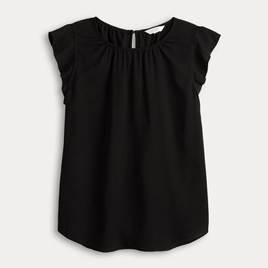 Women's LC Lauren Conrad Shirred Ruffle Edge Shell