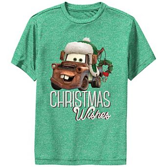Boys Cars Mater Christmas Wishes Performance Graphic Tee