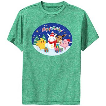 Boys Pokemon Snow Fun Happy Holidays Performance Graphic Tee