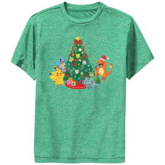 Boys Pokemon Christmas Tree Fun Performance Graphic Tee