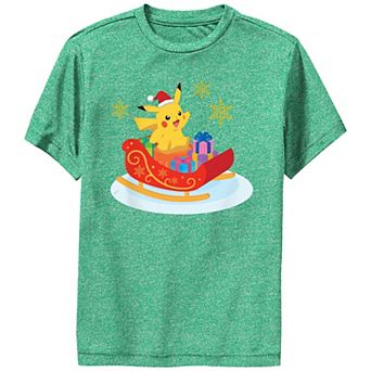 Boys Pokemon Pikachu Christmas Ride Performance Graphic Tee