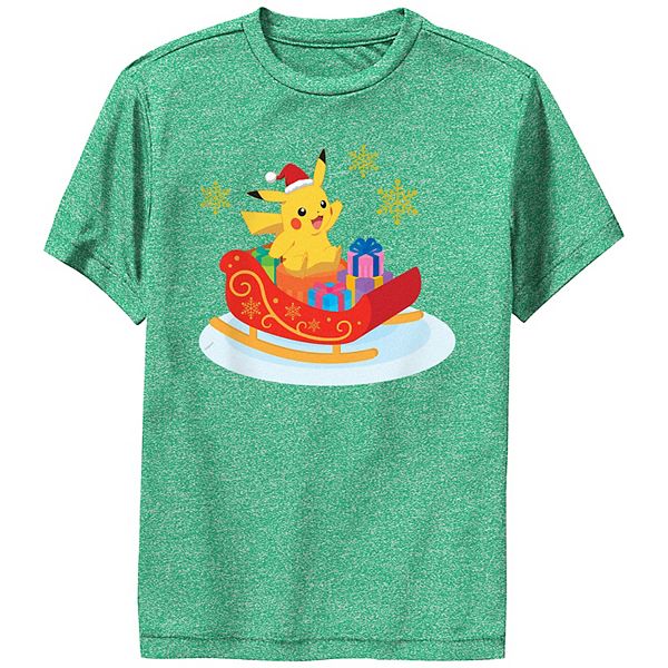 Boys 6-20 Pokemon Pikachu Christmas Ride Performance Graphic Tee