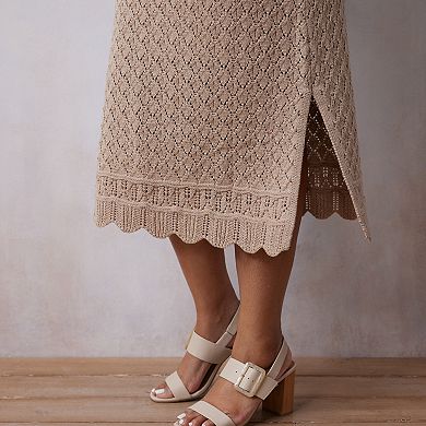 Plus Size LC Lauren Conrad Pointelle Sweater Skirt