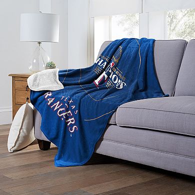 Texas Rangers 2023 World Series Champs Glory Rangers Silk Touch Sherpa Throw