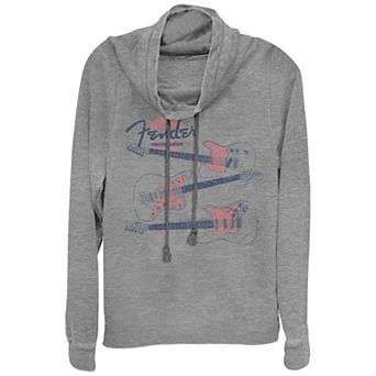 Juniors' Fender Electric Guitars Cowlneck Graphic Lightweight Long Sleeve