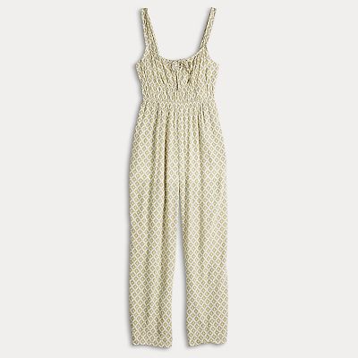 Juniors Live To Be Spoiled Sleeveless Tie Front Jumpsuit