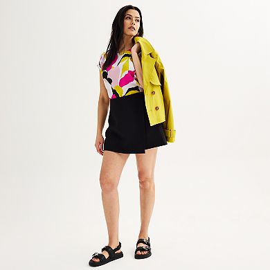 Women's Nine West Asymmetrical Wrap Skort