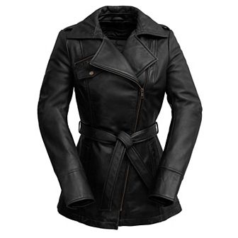 Plus Size Whet Blu Leather Trench Coat