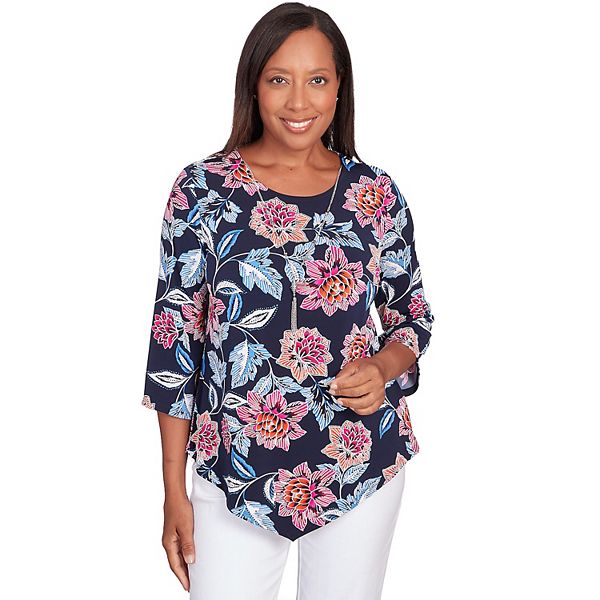 Women's Alfred Dunner Puff Print Classic Floral Top