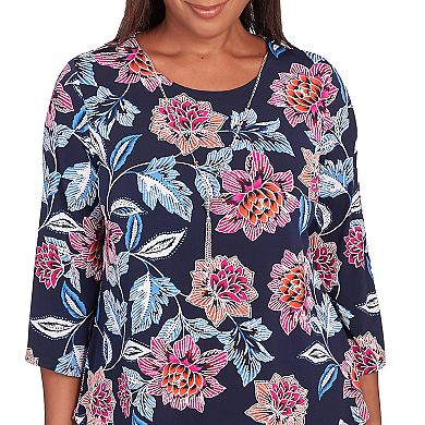 Women's Alfred Dunner Puff Print Classic Floral Top