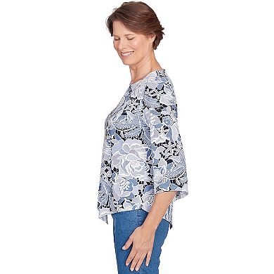 Women's Alfred Dunner Puff Print Lacey Floral Top