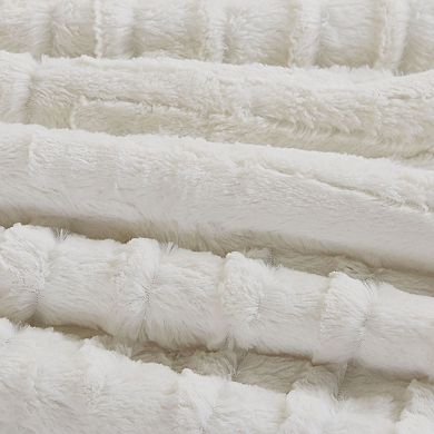 Ivory Twin Faux Arctic Fur Down Alternative Comforter Mini Set With 2 Shams