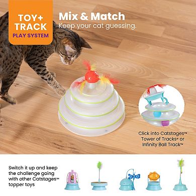 Catstages Tower Of Tracks With Mushroom Topper Cat Toy