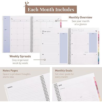 Rileys & Co 2025-2026 12-month Typographic Academic Weekly & Monthly Planner
