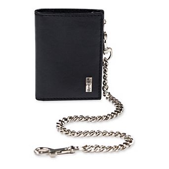 Levi's® RFID-Safe Leather Duo Fold Wallet with Removable Chain