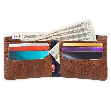 Men's Levi's® RFID-Blocking Denim Leather Bifold Wallet