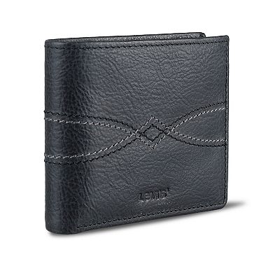 Men's Levi's RFID-Blocking Western Stitched Extra-Capacity Genuine Leather Bifold Wallet