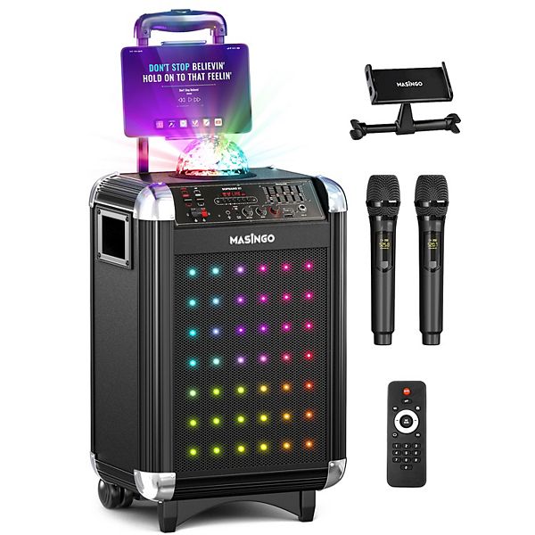 Masingo Karaoke Machine with 2 Wireless Microphones