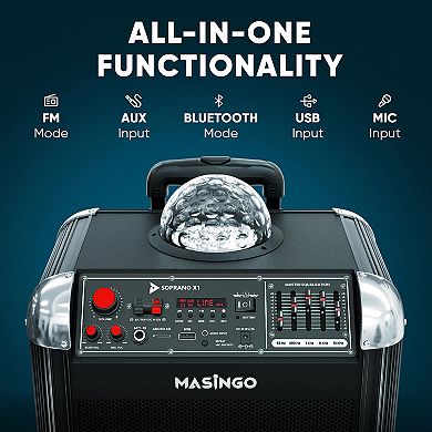 Masingo Karaoke Machine with 2 Wireless Microphones