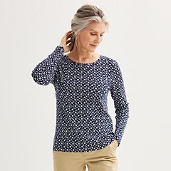 Womens Blue Croft & Barrow Crewneck T-Shirts Tops, Clothing | Kohl's