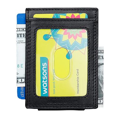 Men's Dockers® RFID-Blocking Leather Front Pocket Wallet with Magnetic Money Clip