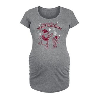 Disney's Winnie the Pooh Maternity Merry Christmas Graphic Tee
