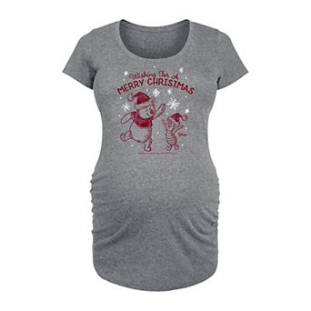 Disney's Winnie the Pooh Maternity Merry Christmas Graphic Tee