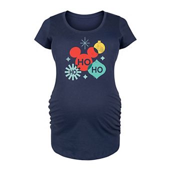 Disney's Mickey Mouse Maternity Holiday Ho Ho Ho Shapes Graphic Tee