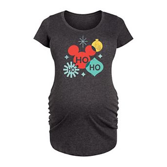 Disney's Mickey Mouse Maternity Holiday Ho Ho Ho Shapes Graphic Tee