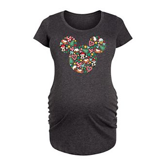 Disney's Mickey Mouse Maternity Silhouette Christmas Graphic Tee