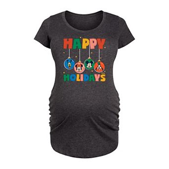 Disney's Mickey Mouse & Friends Maternity Holiday Ornament Graphic Tee