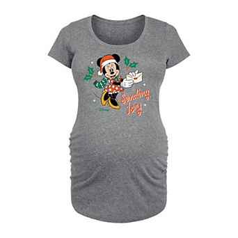 Disney's Minnie Mouse Maternity Christmas Sending Joy Graphic Tee