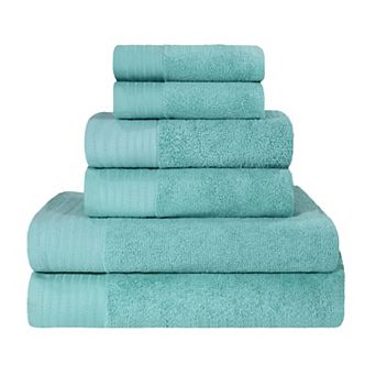 SUPERIOR 6 pc Turkish Cotton Solid Bath Towel Set