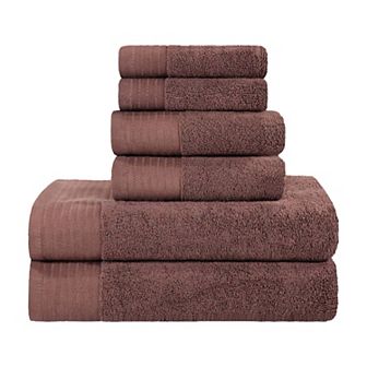 SUPERIOR 6 pc Turkish Cotton Solid Bath Towel Set