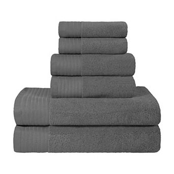 SUPERIOR 6 pc Turkish Cotton Solid Bath Towel Set