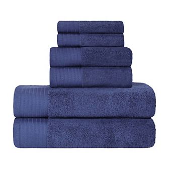 SUPERIOR 6 pc Turkish Cotton Solid Bath Towel Set