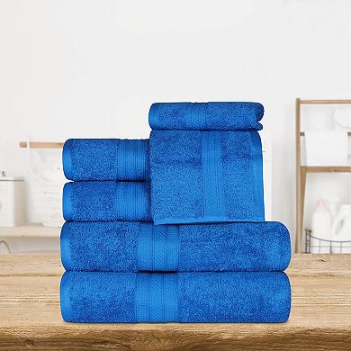 SUPERIOR 6-piece Long Staple Combed Cotton Highly Absorbent Solid Towel Set
