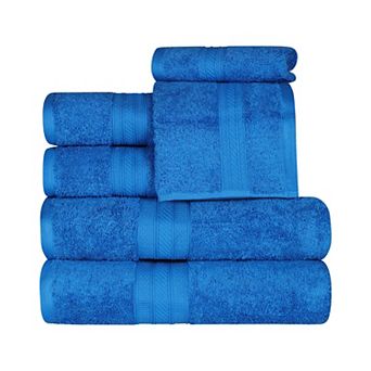 SUPERIOR 6 pc Long Staple Combed Cotton Highly Absorbent Solid Towel Set