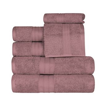 SUPERIOR 6 pc Long Staple Combed Cotton Highly Absorbent Solid Towel Set