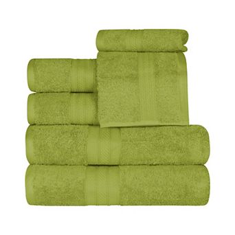 SUPERIOR 6 pc Long Staple Combed Cotton Highly Absorbent Solid Towel Set