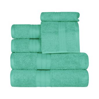 SUPERIOR 6 pc Long Staple Combed Cotton Highly Absorbent Solid Towel Set