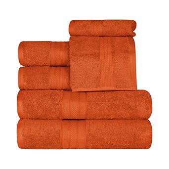 SUPERIOR 6 pc Long Staple Combed Cotton Highly Absorbent Solid Towel Set