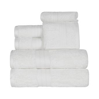 SUPERIOR 6 pc Long Staple Combed Cotton Highly Absorbent Solid Towel Set