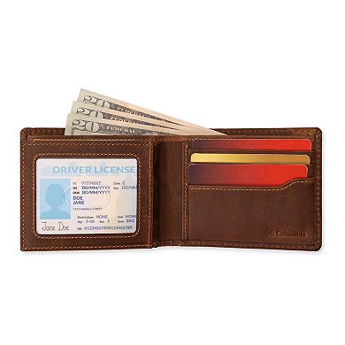 Men's Columbia RFID-Blocking Extra Capacity Leather Bifold Wallet